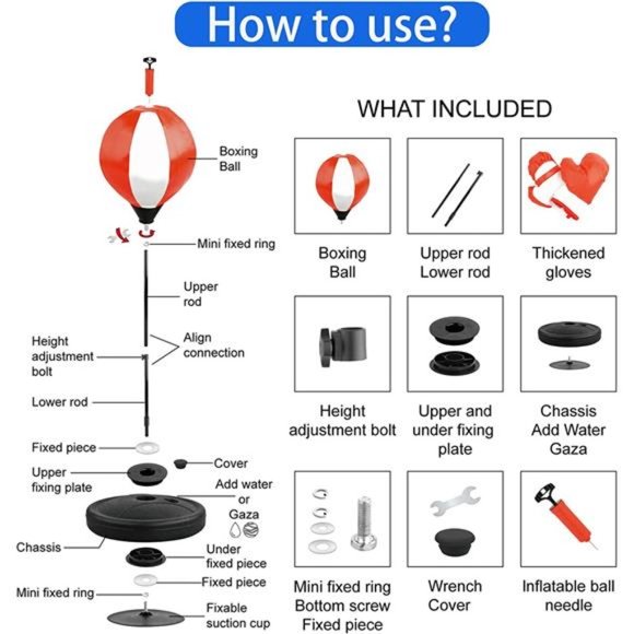 Punching Bag for Age 3, 4, 5, 6, 7, 8 Years Old Boys, Boxing Bag Set Toy - Picture 6 of 6